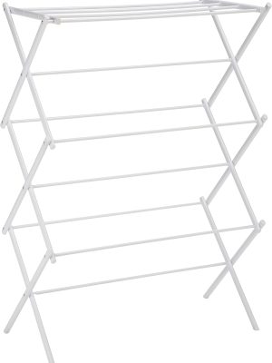 Foldable Portable Laundry Rack for Air Drying Clothing, Indoor Outdoor Use - 14.5" D x 29.5" W x 41.8" H, White