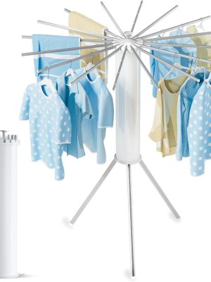 Tripod Clothes Drying Rack Foldable, Laundry Drying Rack Collapsible, Portable Clothing Drying Rack Folding Indoor, Octopus Space Saving Laundry Stand with 16 Extendable Aluminum Rods