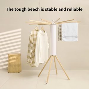 Four Legs Clothes Drying Rack, Garment Rack Portable and Foldable Space Saving Laundry Drying Rack - Drying Rack Floor Folding Balcony Bedroom Solid Invisible Household