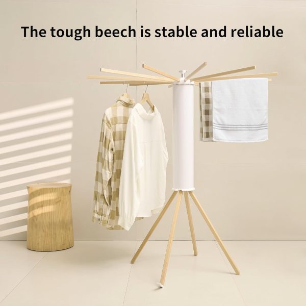 Four Legs Clothes Drying Rack, Garment Rack Portable and Foldable Space Saving Laundry Drying Rack - Drying Rack Floor Folding Balcony Bedroom Solid Invisible Household