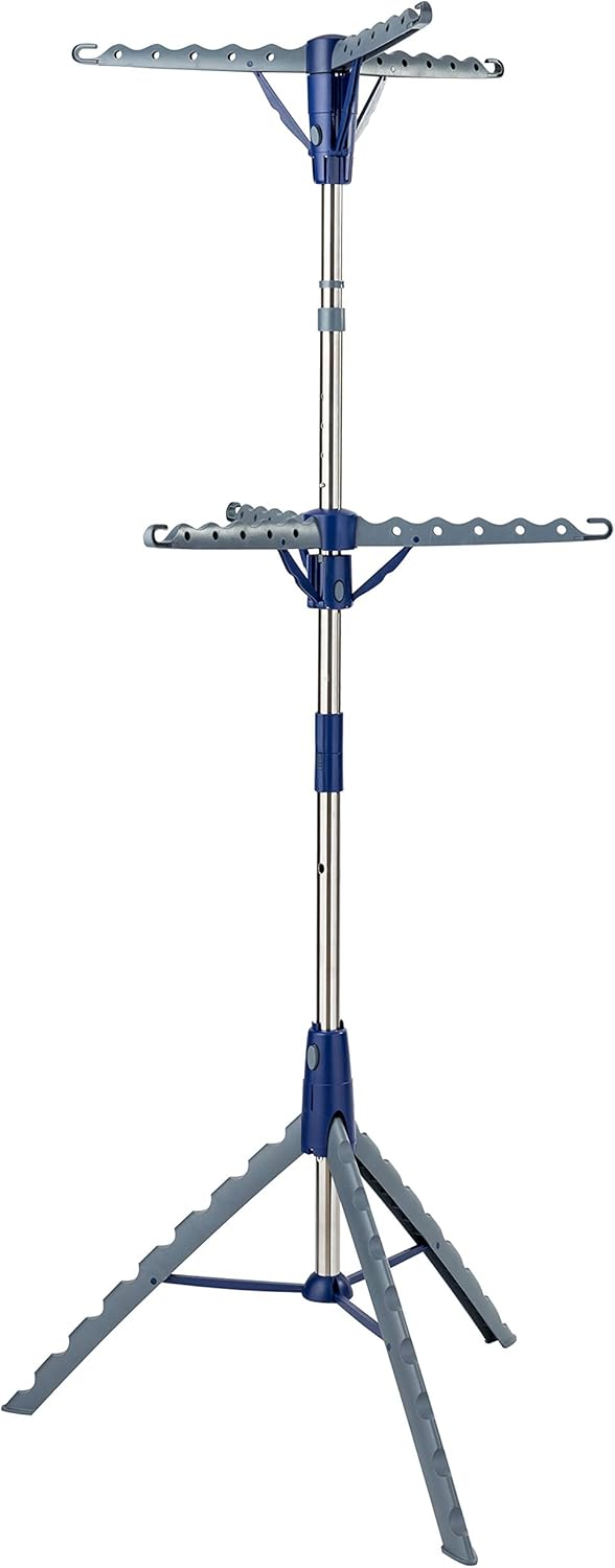 2-Tier Collapsible Tripod Clothes Drying Rack  Chrome