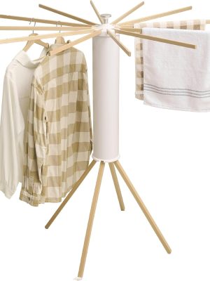 Four Legs Clothes Drying Rack, Garment Rack Portable and Foldable Space Saving Laundry Drying Rack - Drying Rack Floor Folding Balcony Bedroom Solid Invisible Household