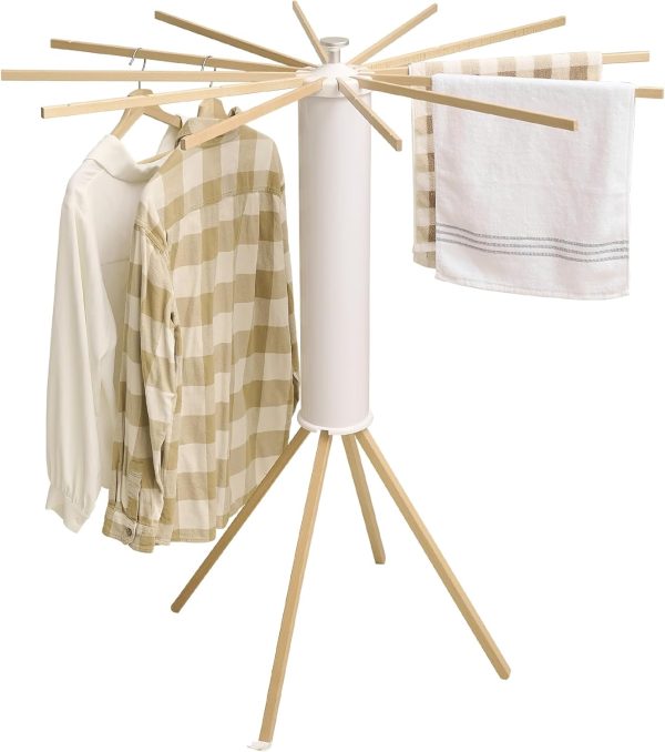 Four Legs Clothes Drying Rack, Garment Rack Portable and Foldable Space Saving Laundry Drying Rack - Drying Rack Floor Folding Balcony Bedroom Solid Invisible Household