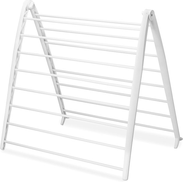 Folding Drying Rack, Freestanding Indoor Clothes Dryer, Space Saving Compact Design, 6"L x 26"W x 51.5"H, White