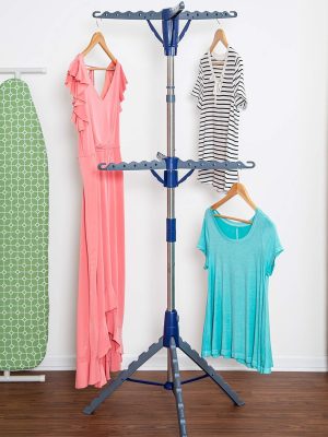 2-Tier Collapsible Tripod Clothes Drying Rack  Chrome